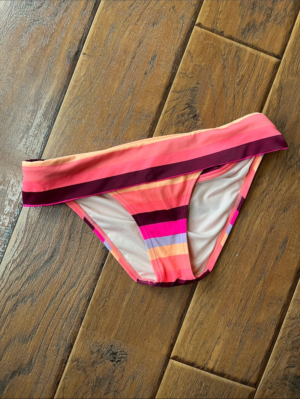 Victoria's Secret Striped Bikini Bottom - Pink, Coral & Magenta